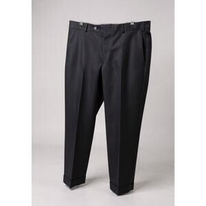 Samuelsohn Ice Wool Pants Flat Front Super 150s Charcoal Gray Men's 36